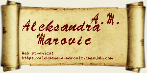 Aleksandra Marović vizit kartica